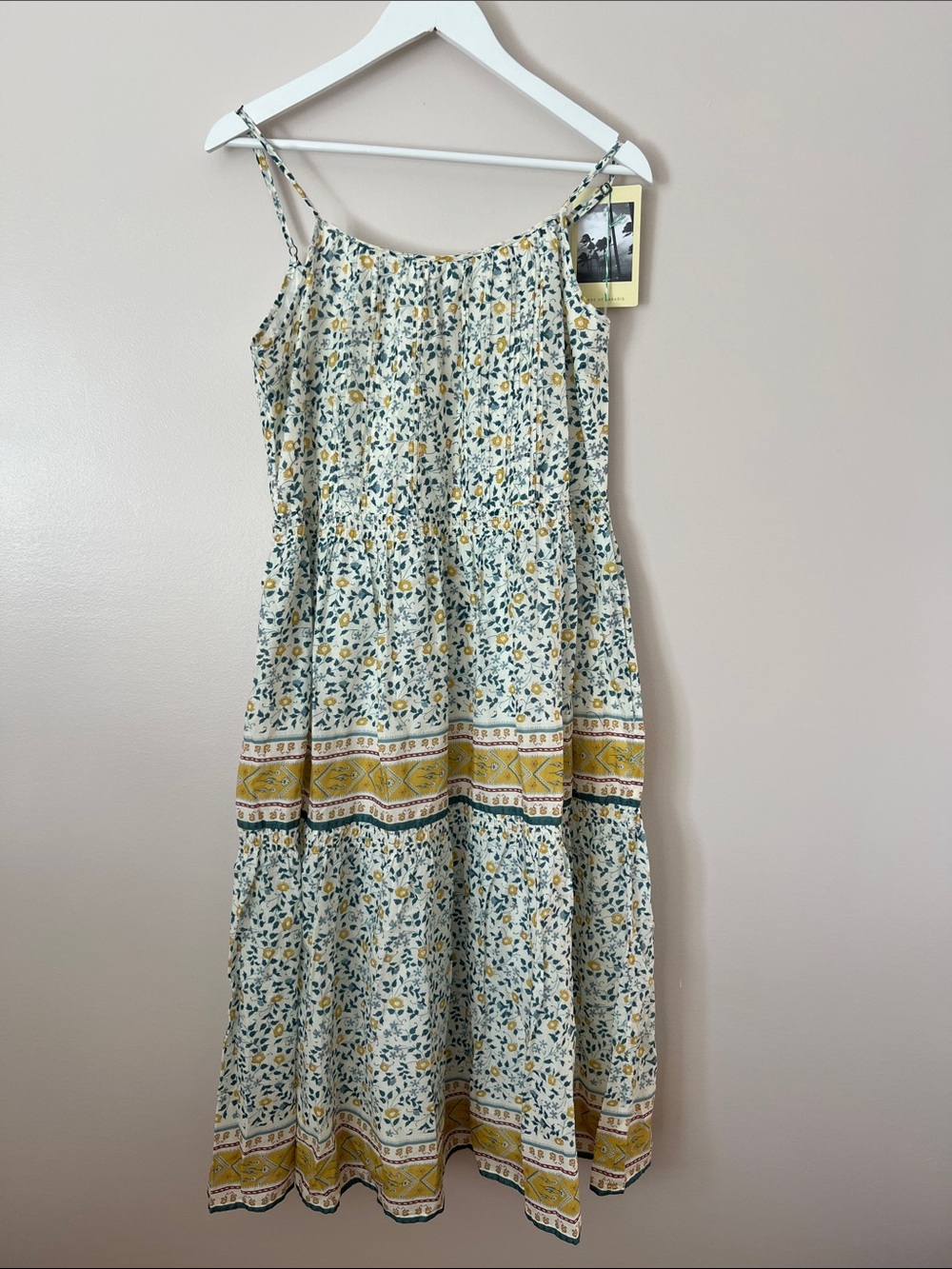 Trovata Birds of Paradis Floral Border Print Midi Dress
